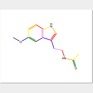 Melatonin Molecule Rainbow Chemistry Posters and Art